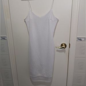 River Island White Dotted Dress with Sheer End Size 8